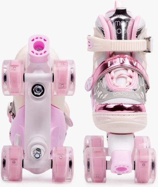 Роликовые коньки Amarobaby Glory / AB24-35GL/0306-26 (р.26-29, бежевый/розовый)