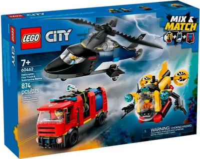 Конструктор Lego City Вертолет, пожарная машина и подводная лодка 60462 - 