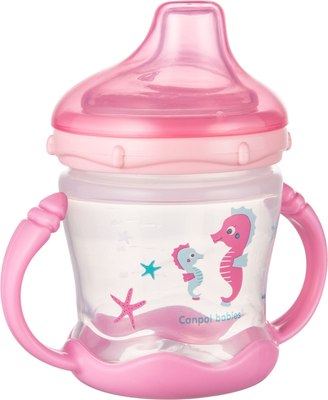 Поильник Canpol Love&Sea С силиконовым носиком 9+ / 57/300_pin  (180мл, розовый) - 
