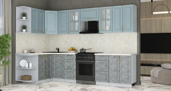 Купить Кухонный гарнитур Интерлиния Мила Шато 1.5x3.0 LV в Бобруйске