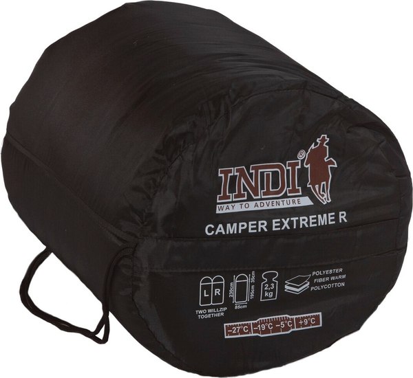 Спальный мешок INDI Camper Extreme R-zip от -27°C (одеяло с подголовником 195+35x85см)