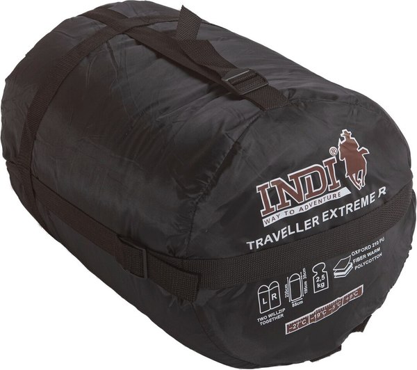 Спальный мешок INDI Traveller Extreme L-zip от -27°С (с подголовником 230x85см)
