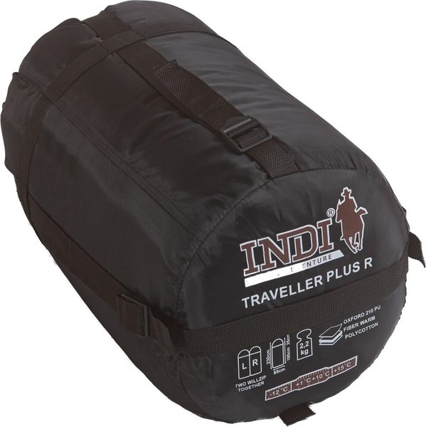 Спальный мешок INDI Traveller Plus R-zip от -12°С (с подголовником 230x85см)