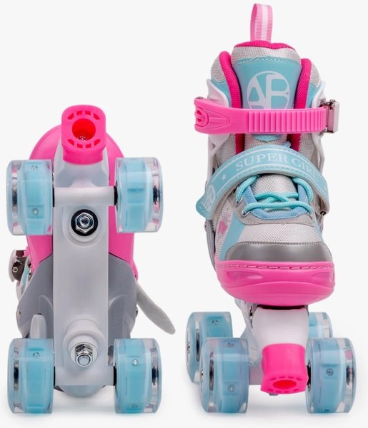 Роликовые коньки Amarobaby Wow / AB24-35WOW/1906-26 (р.26-29, розовый/голубой)