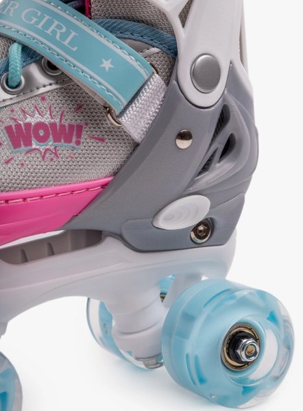 Роликовые коньки Amarobaby Wow / AB24-35WOW/1906-26 (р.26-29, розовый/голубой)