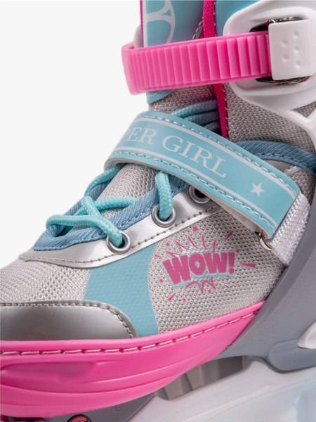 Роликовые коньки Amarobaby Wow / AB24-35WOW/1906-26 (р.26-29, розовый/голубой)
