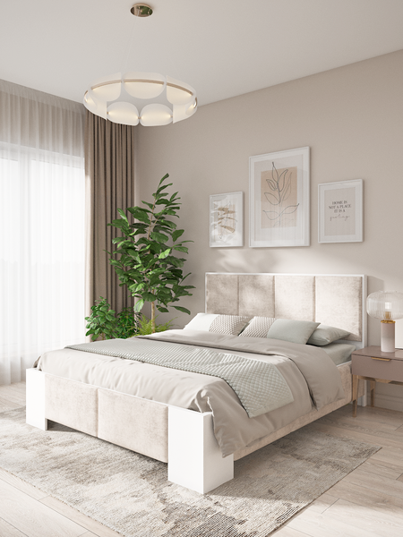 Купить Полуторная кровать EcoWood Женева 140х200 / ECO.001.00067.140-200.Hilton05/101SE в Бобруйске