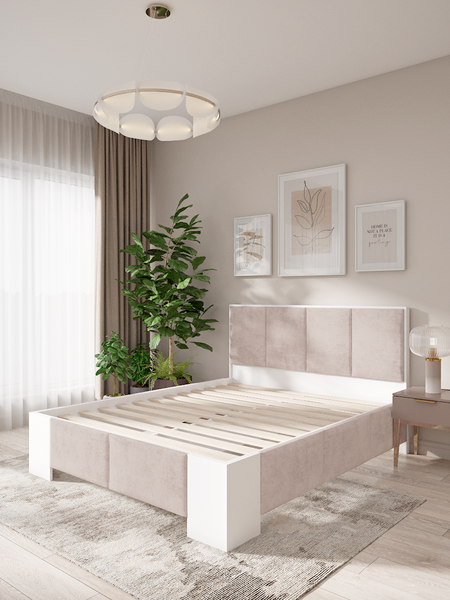 Купить Полуторная кровать EcoWood Женева 140х200 / ECO.001.00067.140-200.Hilton05/101SE в Бобруйске