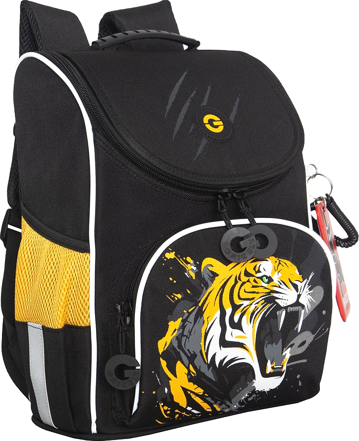 Школьный рюкзак Grizzly RAm-585-5 (черный/оранжевый)