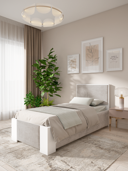 Купить Односпальная кровать EcoWood Женева / 90х200 ECO.001.00067.90-200.Hilton15/101SE-2 в Солигорске