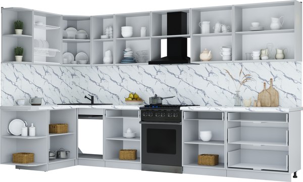 Купить Кухонный гарнитур Интерлиния Мила Шато 1.5x3.6 LV в Бобруйске
