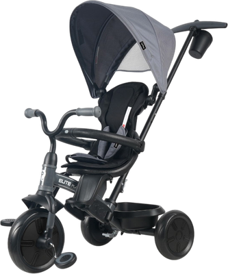 Трехколесный велосипед с ручкой QPlay T10-Z Elite Platinum (серый) -