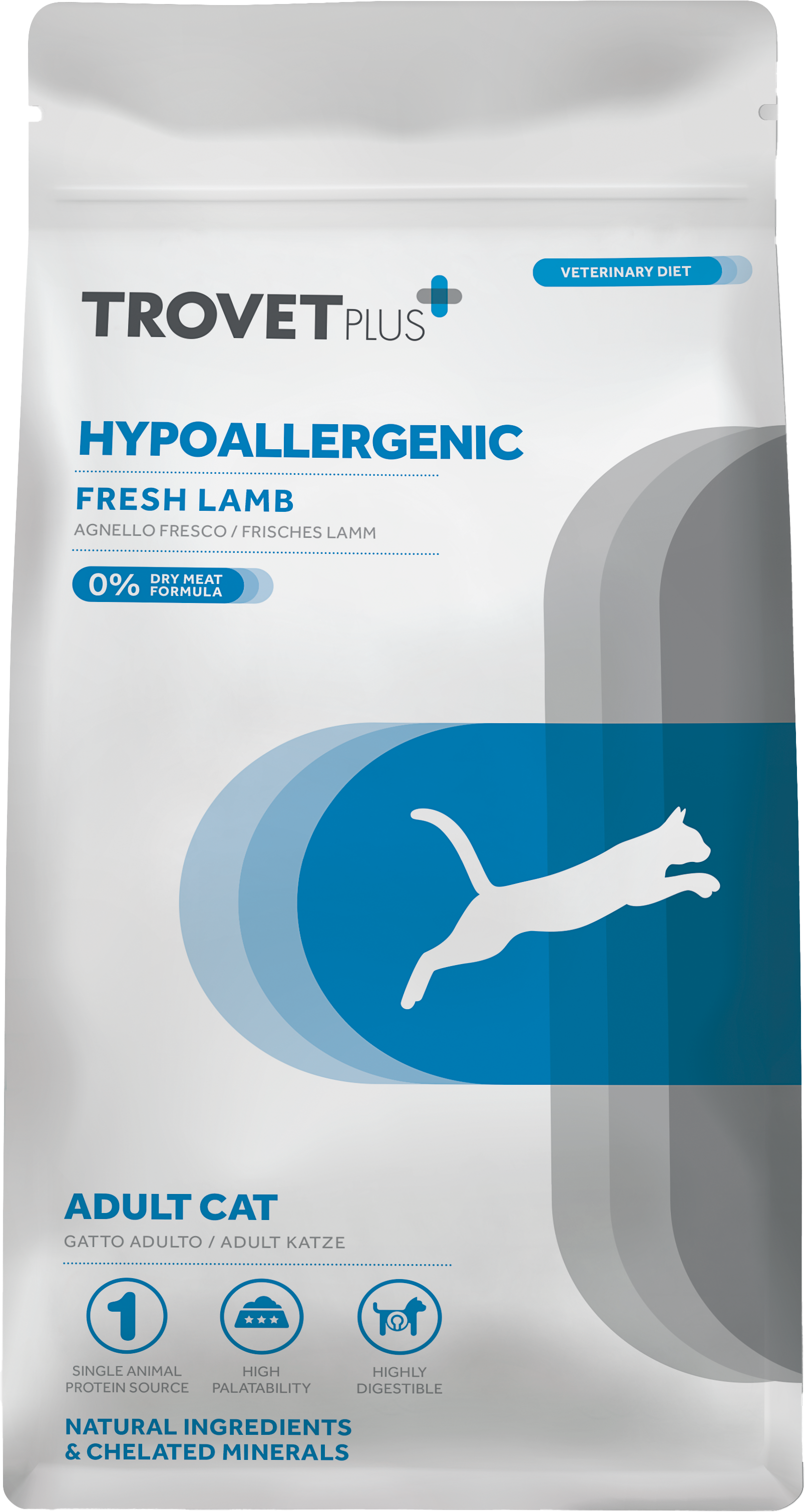 Сухой корм для кошек Trovet Plus Adult Cat Hypoallergenic Fresh Lamb (1.2кг)