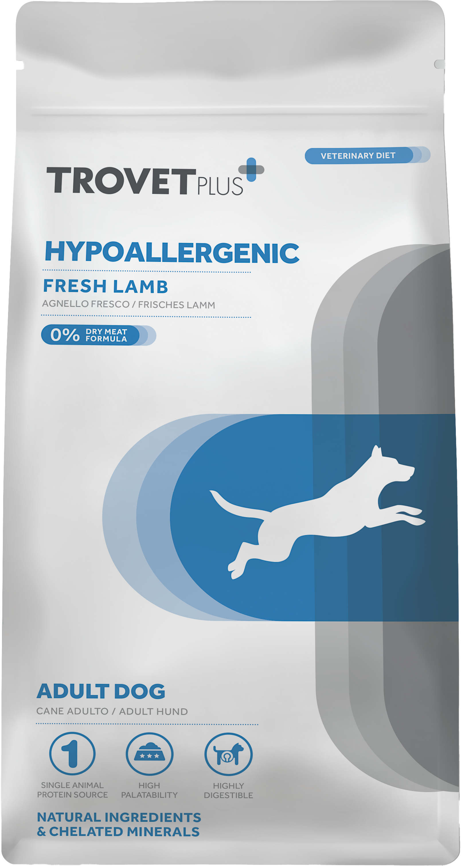 Сухой ветеринарный корм для собак Trovet Plus Adult Dog Hypoallergenic Fresh Lamb (10кг)