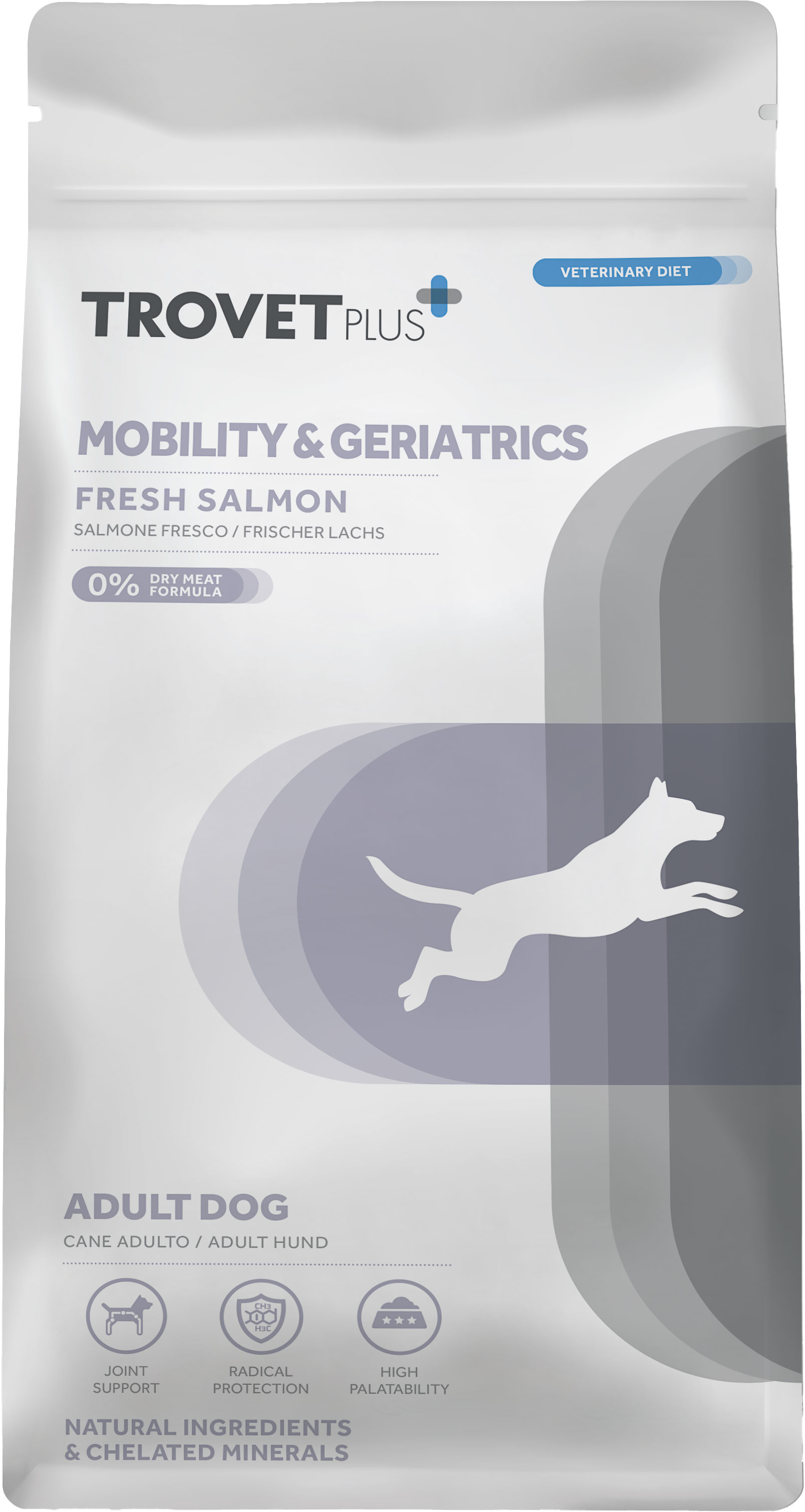 Сухой ветеринарный корм для собак Trovet Plus Adult Dog Mobility & Geriatrics Fresh Salmon (10кг)