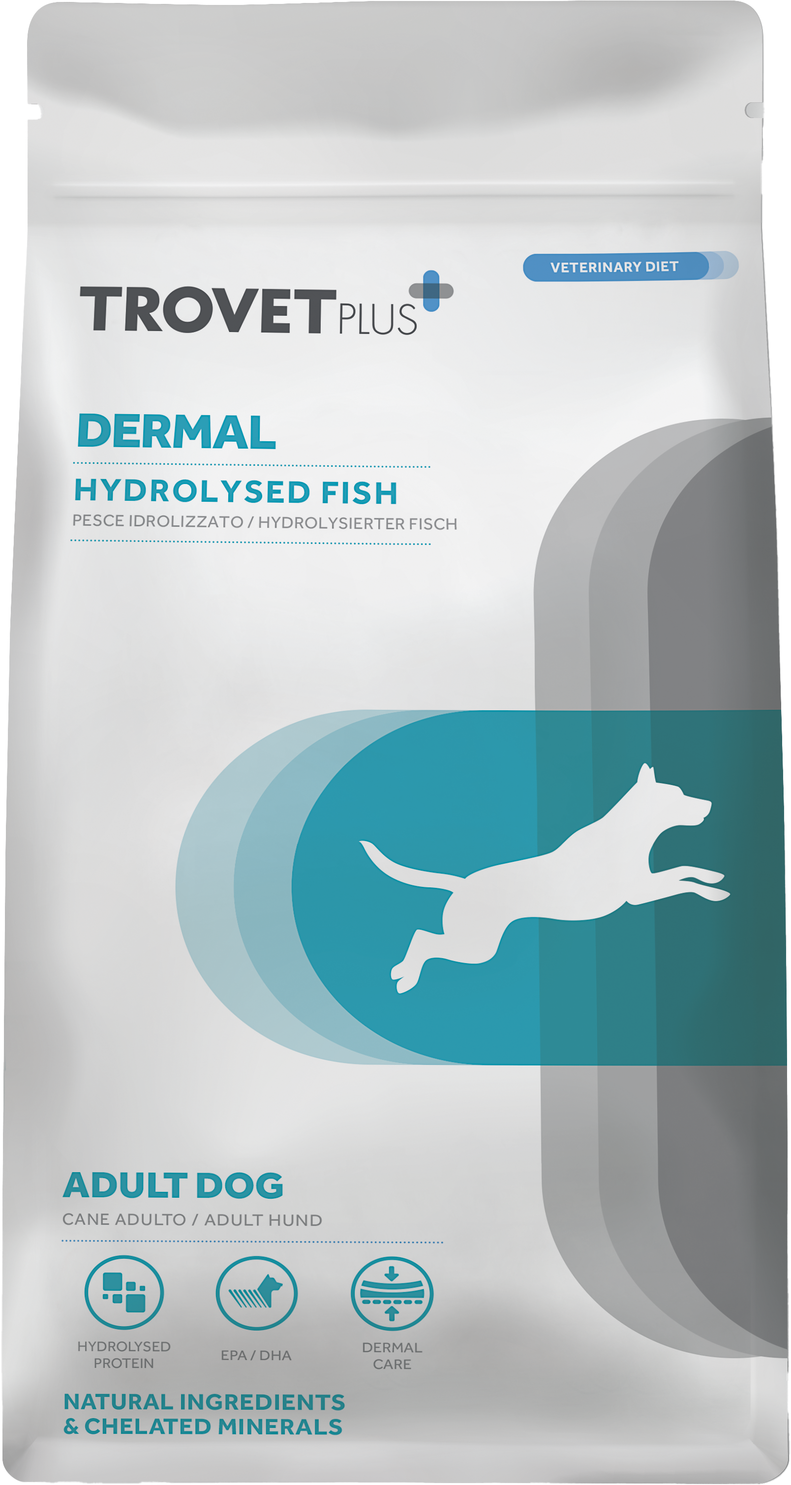 Сухой ветеринарный корм для собак Trovet Plus Adult Dog Dermal Hydrolised Fresh Fish (10кг)