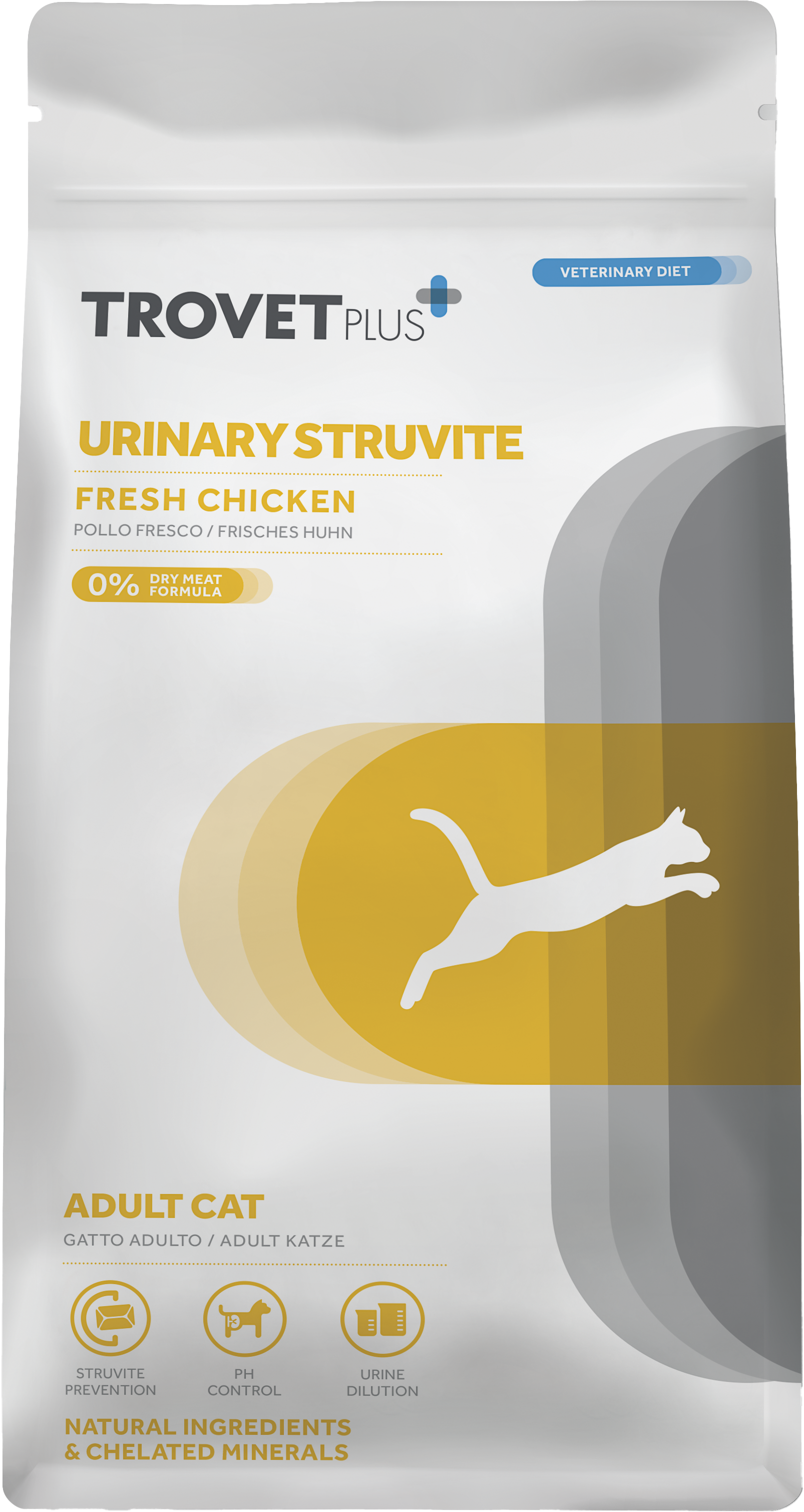 Сухой ветеринарный корм для кошек Trovet Plus Adult Cat Urinary Struvite Fresh Chicken (2.5кг)