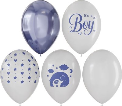 Набор воздушных шаров Meshu It's Boy М12/30см / MS_63403 (10шт, ассорти) - 