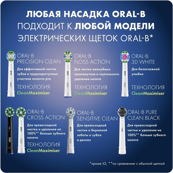 Набор насадок для зубной щетки Oral-B XXL CleanMaximiser (8шт)