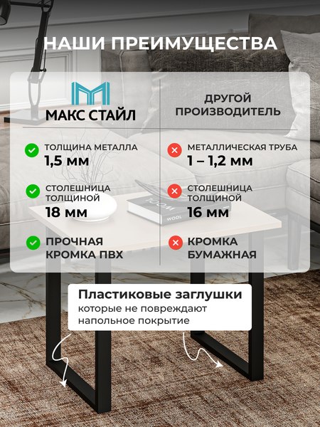 Журнальный столик Макс Стайл СтЖ-600 (капучино)