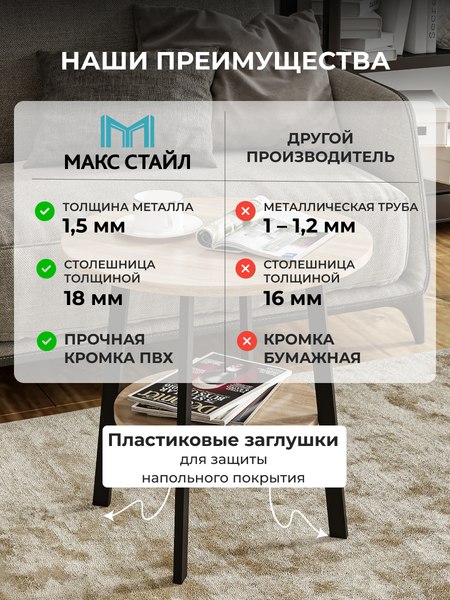 Журнальный столик Макс Стайл СтЖ-525-4-2 (дуб)