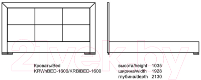 Двуспальная кровать Аква Родос Karat (1-5) KRBlBED-Lift-1600