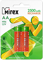 Комплект аккумуляторов Mirex HR6 2500mAh / HR6-25-E2 (2шт) - 
