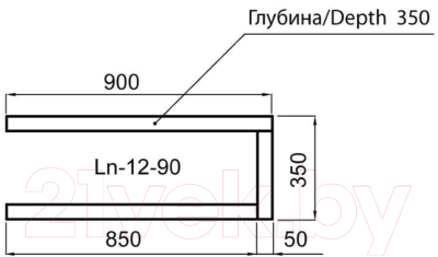 Полка Аква Родос LN-12-90