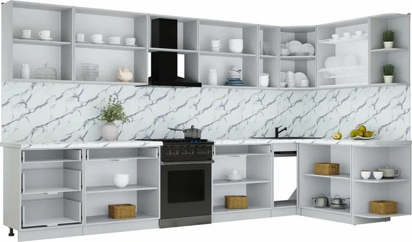 Купить Кухонный гарнитур Интерлиния Мила Шато 1.7x3.7 PR в Бобруйске