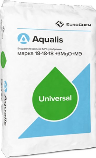 Удобрение Aqualis NPK Водорастворимое 18:18:18+3MgO+МЭ
