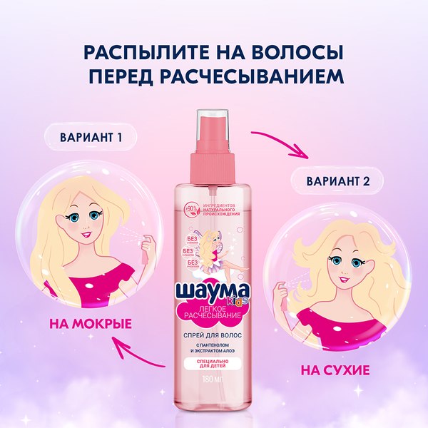 Спрей детский для волос Шаума Kids Легкое расчесывание (180мл)