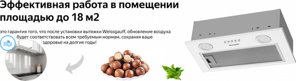 Купить Вытяжка скрытая Weissgauff Box 452 White в Борисове