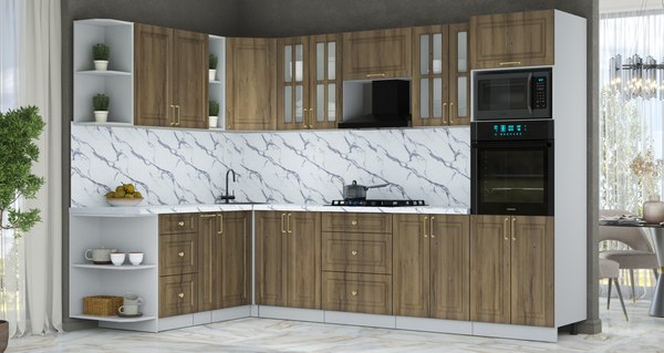 Купить Кухонный гарнитур Интерлиния Мила Шато 1.88x3.0 ВТ LV в Солигорске
