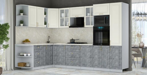 Купить Кухонный гарнитур Интерлиния Мила Шато 1.88x3.2 ВТ LV в Солигорске