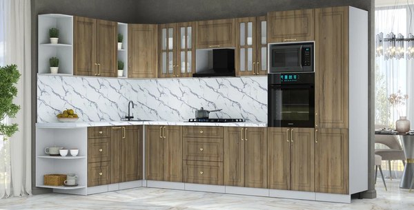 Купить Кухонный гарнитур Интерлиния Мила Шато 1.88x3.4 ВТ LV в Гродно