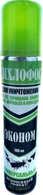 

Аэрозоль от насекомых, Дихлофос Эконом зеленый