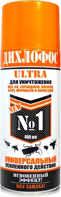 

Аэрозоль от насекомых, Дихлофос Ultra