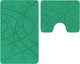 Набор ковриков для ванной и туалета Gokyildiz Standart 60x100+60x50 / CROSS-5520-EMERALD - 