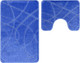 Набор ковриков для ванной и туалета Gokyildiz Standart 60x100+60x50 / CROSS-6001-BLUE-LINEN (100) - 