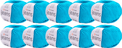 

Набор пряжи для вязания, Jeans 55% хлопок, 45% полиакрил 160м / 55