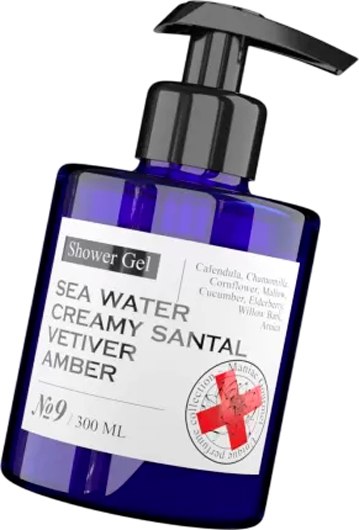 Гель для душа Maniac Gourmet Парфюмированный №9 Морская вода, сливочн. сандал, ветивер, амбра (300мл)