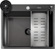 Мойка кухонная Futur FK 5550 Eco Embossing Pop-up Rinzer plus (черный нано) - 