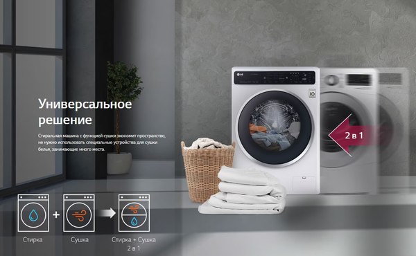 Стирально-сушильная машина LG F1296CDS0