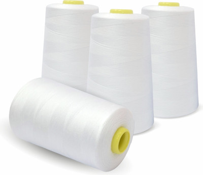 Набор швейных ниток Sentex 100% полиэстер 40/2 5000 ярдов (4шт, белый) -