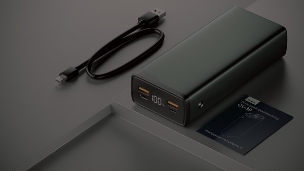 Портативное зарядное устройство Olmio QL-30 30000mAh (серый)