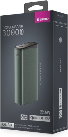 Портативное зарядное устройство Olmio QL-30 30000mAh (серый)