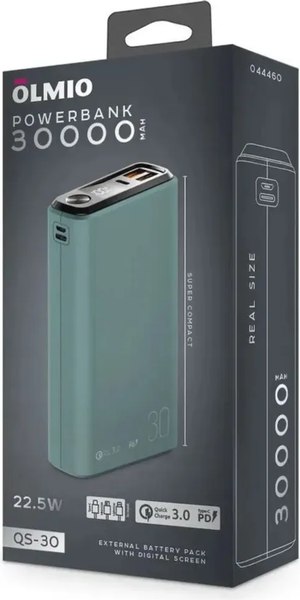 Портативное зарядное устройство Olmio QS-30 30000mAh