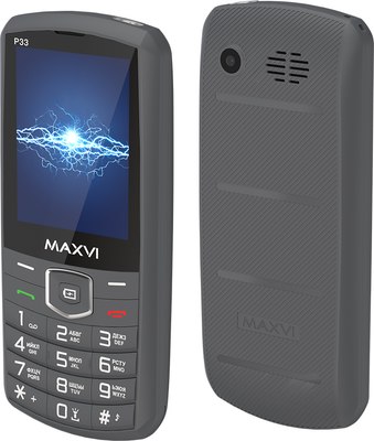 Мобильный телефон Maxvi P33 (темно-серый) - 