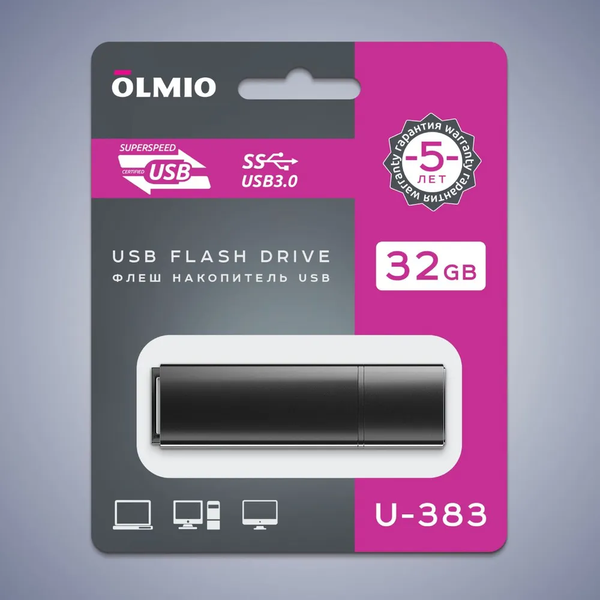 USB flash накопитель Olmio U-383 32GB 3.0 (черный)