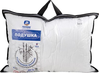 Подушка для сна Реноме 50x70 42/025н (бамбук, заменитель лебяжьего пуха, микрофибра) - 